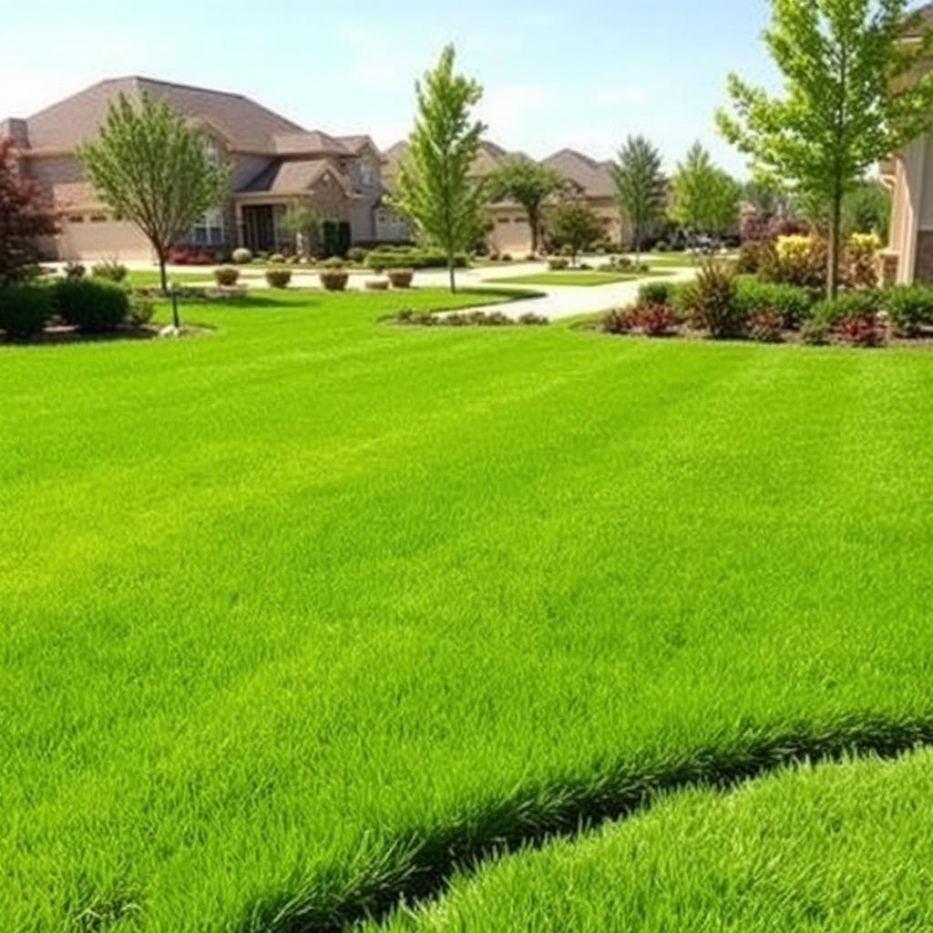 Manicured green lawn in front of a Dallas-area home